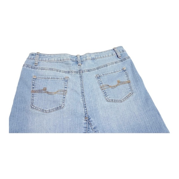 VTG Route 66 Original Clothing Co Denim Maxi Skirt 5/6 Light Wash Flared Panel - Picture 7 of 13